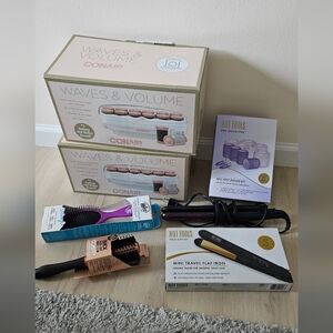 Conair Waves & Volume Hot Rollers Set - Rose Gold/White